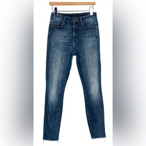 Mother - Classic Blue Denim Jeans - High Waisted Rascal Ankle Fray Size 26